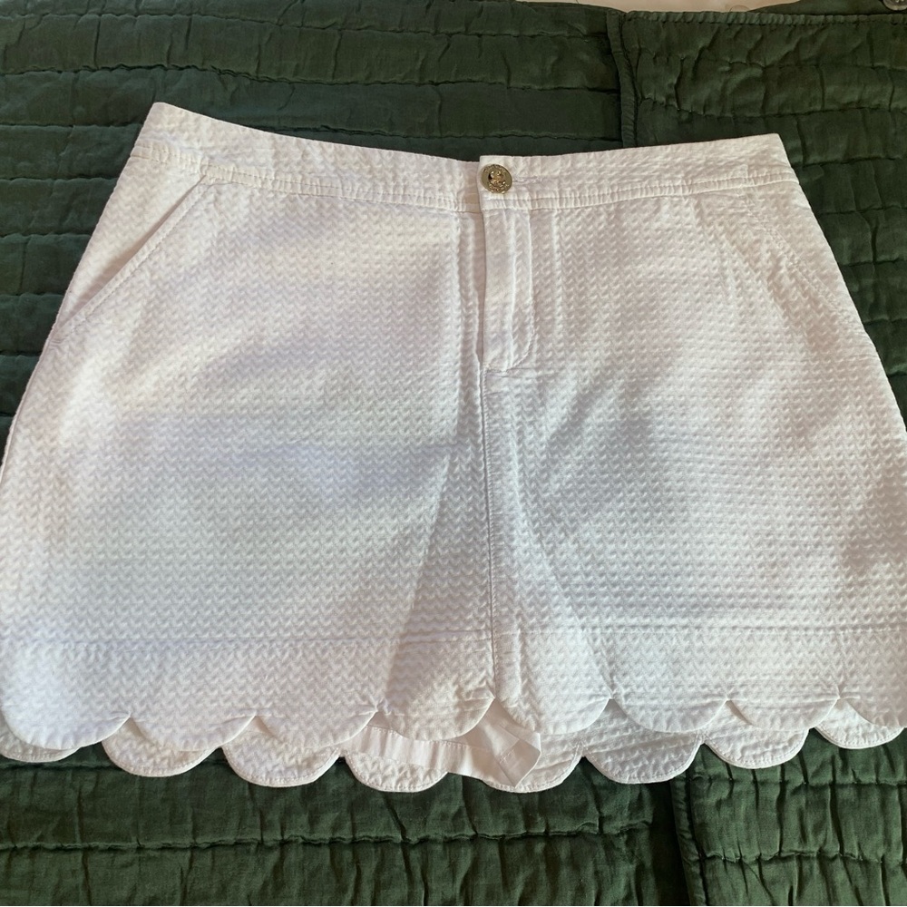 Lily Puiltzer white Scalloped Women's Shorts